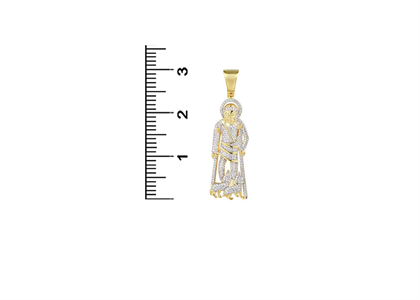 St Lazaro Religious Pendant with CZ's